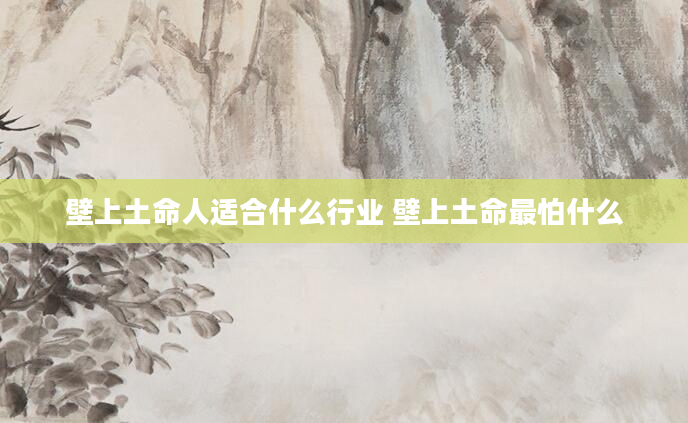壁上土命人适合什么行业 壁上土命最怕什么