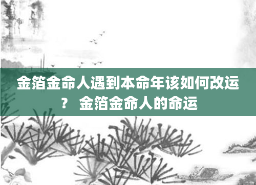 金箔金命人遇到本命年该如何改运？ 金箔金命人的命运
