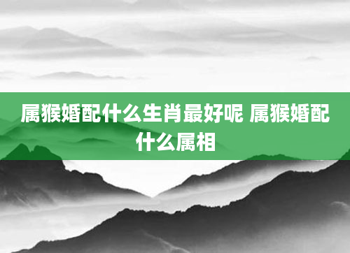 属猴婚配什么生肖最好呢 属猴婚配什么属相