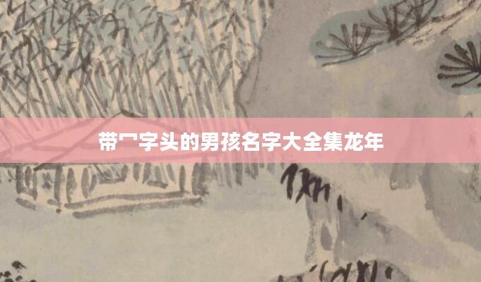 带冖字头的男孩名字大全集龙年
