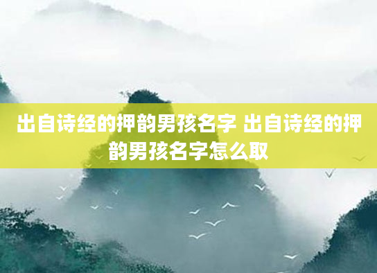出自诗经的押韵男孩名字 出自诗经的押韵男孩名字怎么取