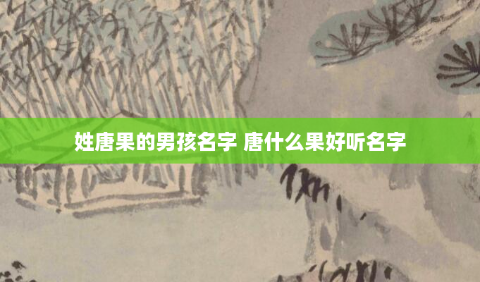 姓唐果的男孩名字 唐什么果好听名字