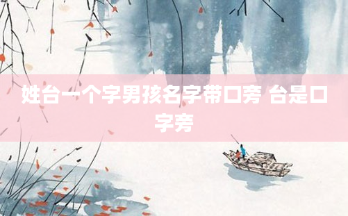 姓台一个字男孩名字带口旁 台是口字旁
