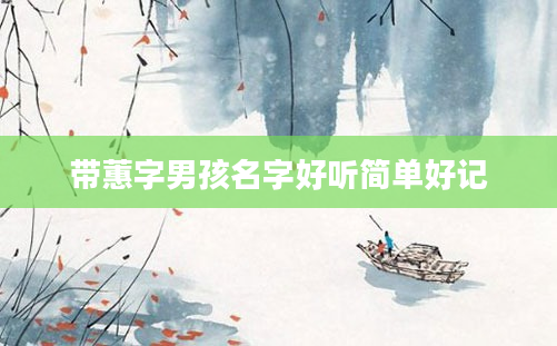 带蕙字男孩名字好听简单好记
