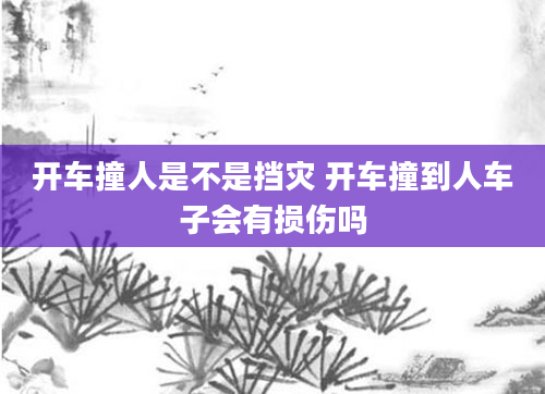 开车撞人是不是挡灾 开车撞到人车子会有损伤吗