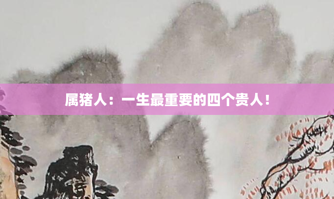 属猪人：一生最重要的四个贵人！