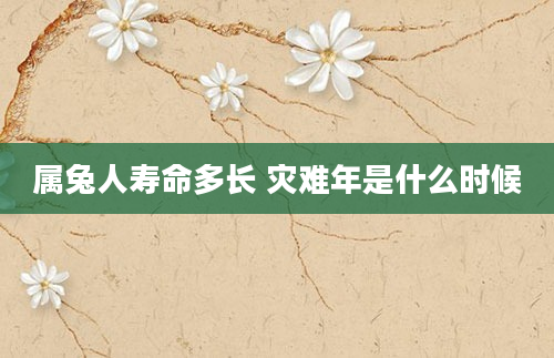 属兔人寿命多长 灾难年是什么时候