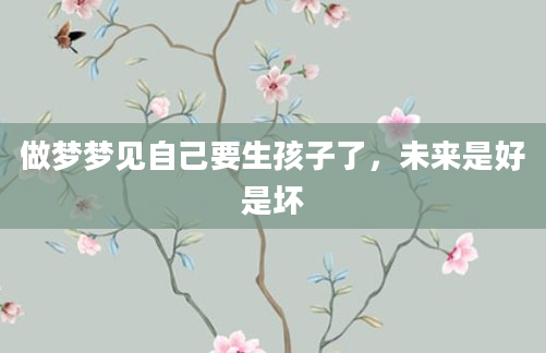 做梦梦见自己要生孩子了，未来是好是坏