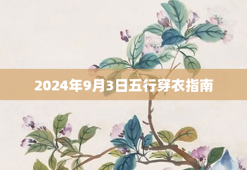 2024年9月3日五行穿衣指南