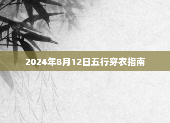 2024年8月12日五行穿衣指南