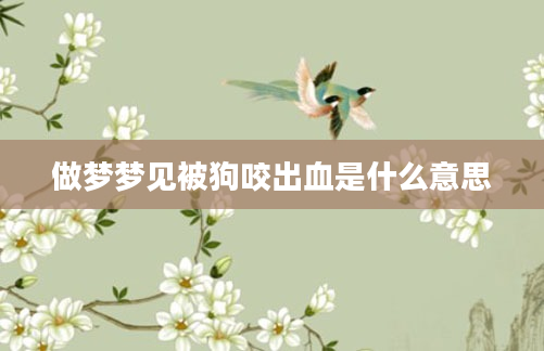 做梦梦见被狗咬出血是什么意思