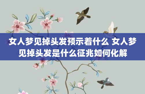 女人梦见掉头发预示着什么 女人梦见掉头发是什么征兆如何化解