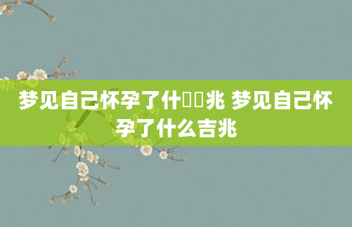 梦见自己怀孕了什麼預兆 梦见自己怀孕了什么吉兆