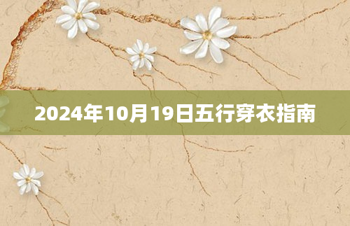 2024年10月19日五行穿衣指南