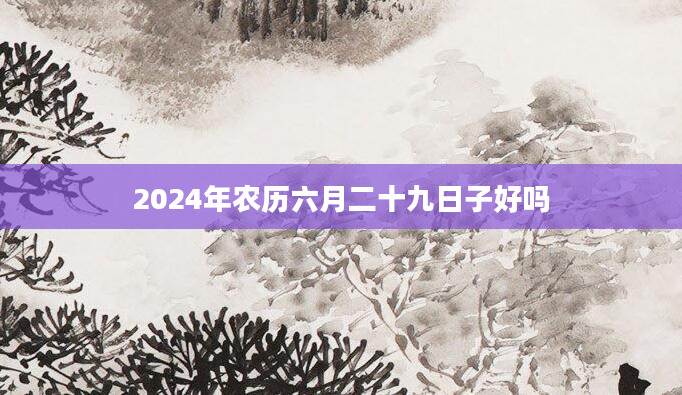 2024年农历六月二十九日子好吗