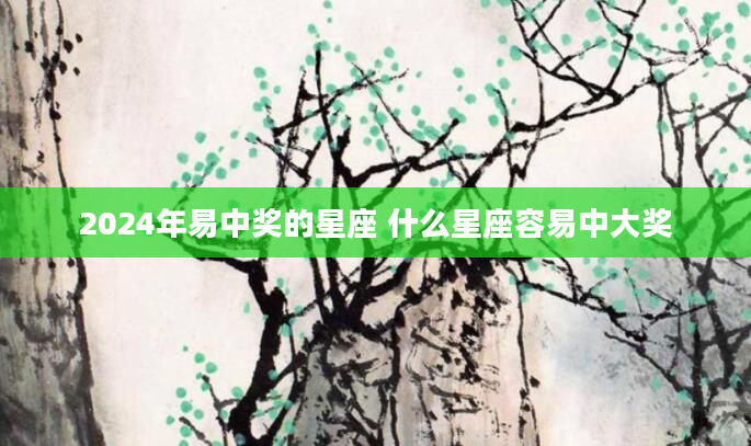 2024年易中奖的星座 什么星座容易中大奖