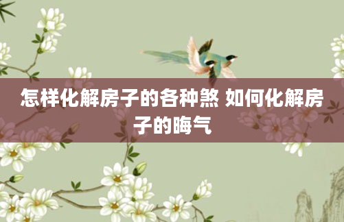 怎样化解房子的各种煞 如何化解房子的晦气