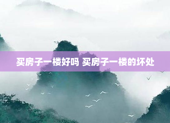 买房子一楼好吗 买房子一楼的坏处