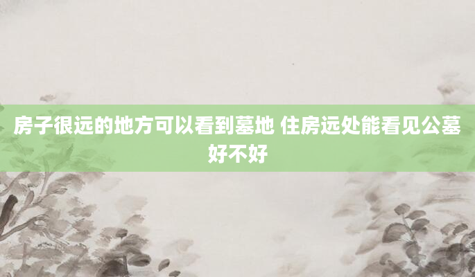 房子很远的地方可以看到墓地 住房远处能看见公墓好不好