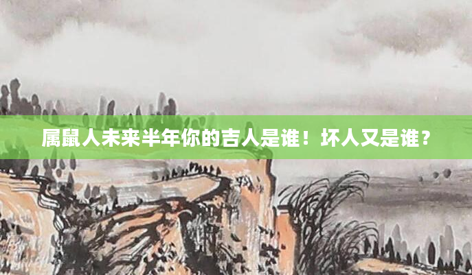 属鼠人未来半年你的吉人是谁！坏人又是谁？