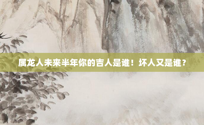 属龙人未来半年你的吉人是谁！坏人又是谁？