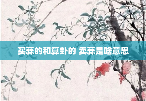 买蒜的和算卦的 卖蒜是啥意思