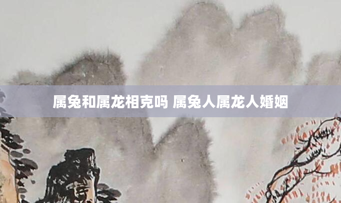 属兔和属龙相克吗 属兔人属龙人婚姻