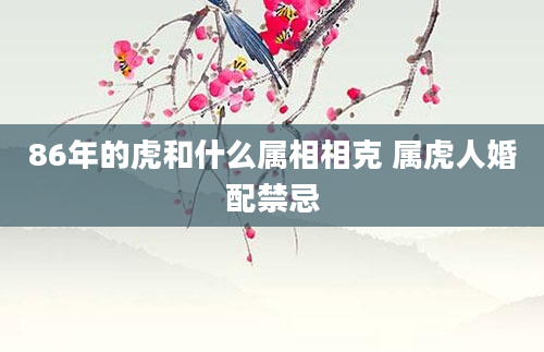 86年的虎和什么属相相克 属虎人婚配禁忌