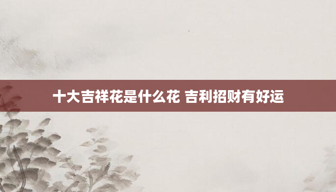 十大吉祥花是什么花 吉利招财有好运