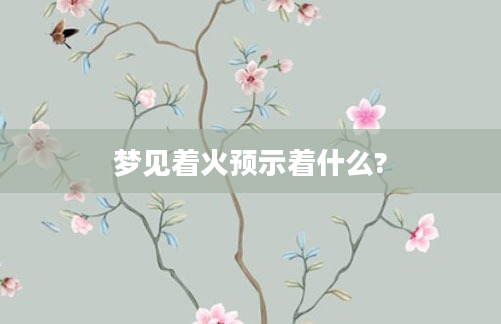 梦见着火预示着什么?