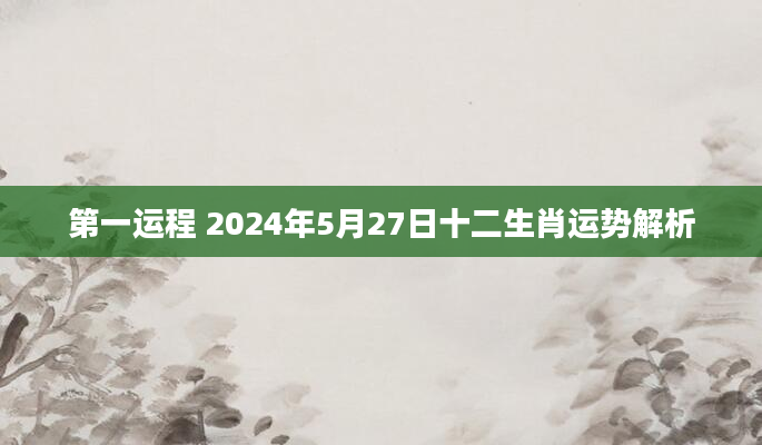 第一运程 2024年5月27日十二生肖运势解析