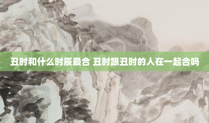 丑时和什么时辰最合 丑时跟丑时的人在一起合吗