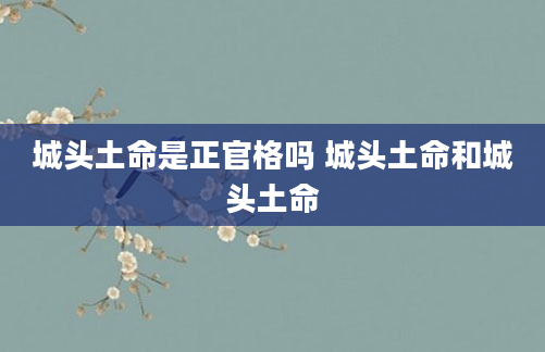城头土命是正官格吗 城头土命和城头土命