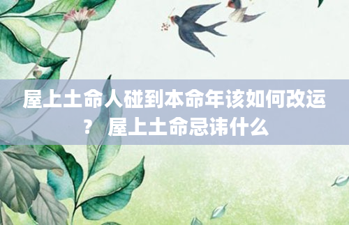 屋上土命人碰到本命年该如何改运？ 屋上土命忌讳什么