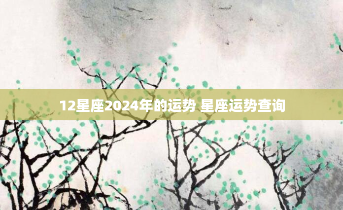 12星座2024年的运势 星座运势查询