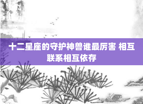 十二星座的守护神兽谁最厉害 相互联系相互依存