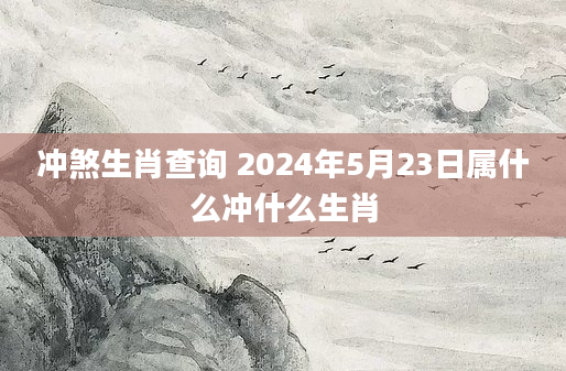冲煞生肖查询 2024年5月23日属什么冲什么生肖