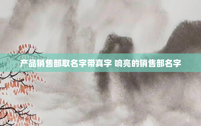 产品销售部取名字带真字 响亮的销售部名字