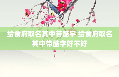 给食府取名其中带酷字 给食府取名其中带酷字好不好