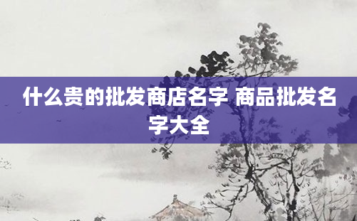 什么贵的批发商店名字 商品批发名字大全