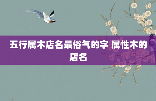 五行属木店名最俗气的字 属性木的店名