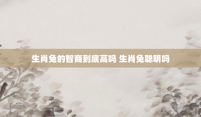 生肖兔的智商到底高吗 生肖兔聪明吗