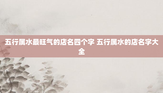 五行属水最旺气的店名四个字 五行属水的店名字大全