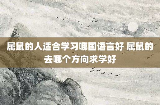 属鼠的人适合学习哪国语言好 属鼠的去哪个方向求学好