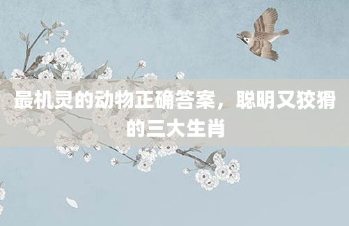最机灵的动物正确答案，聪明又狡猾的三大生肖