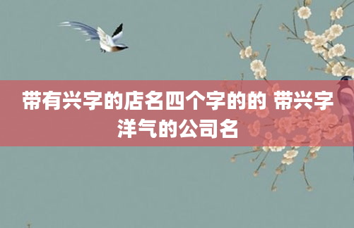 带有兴字的店名四个字的的 带兴字洋气的公司名