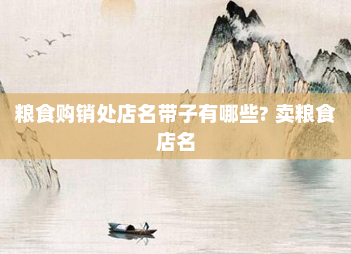 粮食购销处店名带子有哪些? 卖粮食店名