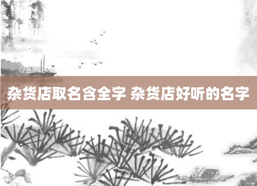 杂货店取名含全字 杂货店好听的名字