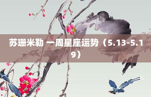 苏珊米勒 一周星座运势（5.13-5.19）