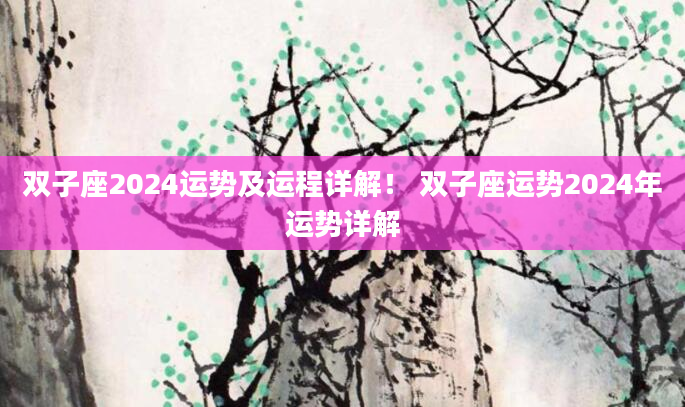 双子座2024运势及运程详解！ 双子座运势2024年运势详解